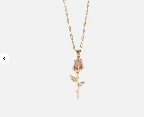 Fashion Gold-plated pendant tulip Collarbone chain Stainless steel jewelry