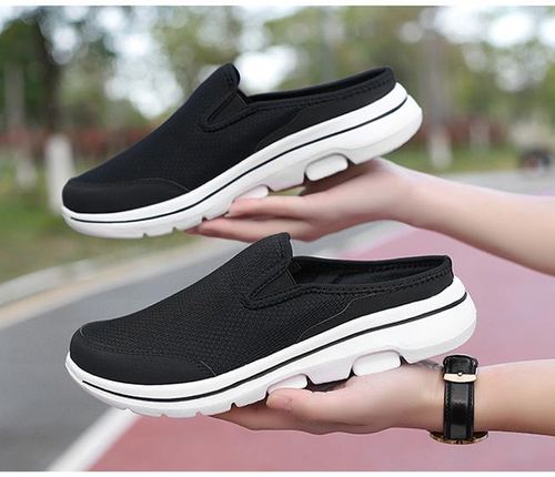 Large-size cotton fabric men's half-boots for summer casual wear, breathable and comfortable for lounging.