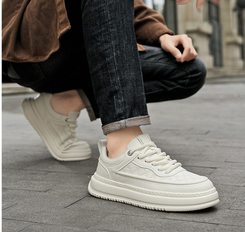 men's summer breathable white sneakers