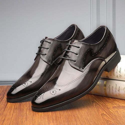 Men's brogues, brushed metal uppers