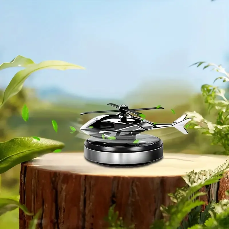 Solar-Powered Helicopter Scent Diffuser - Long-Lasting Fragrance, Metal Construction, Featherless, Nickel Battery Included - Perfect Holiday Gift & Home Decor