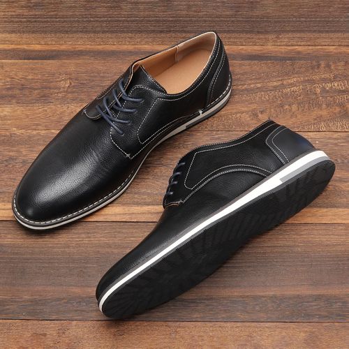 Large size men's single shoes color matching breathable men's casual shoes comfortable casual leather shoes