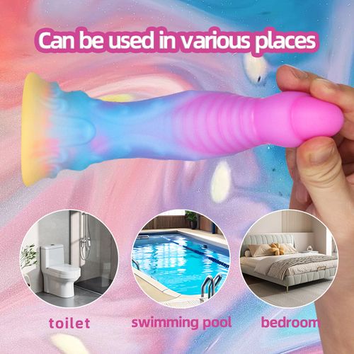 Anal Toys Luminous Dragon Dildo Anal Toys Butt Plug Colourful Glowing Dildo Huge Penis Glow in Dark Sex Toys for Women Sex Products