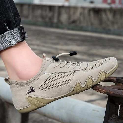 leather mesh shoes octopus men's shoes