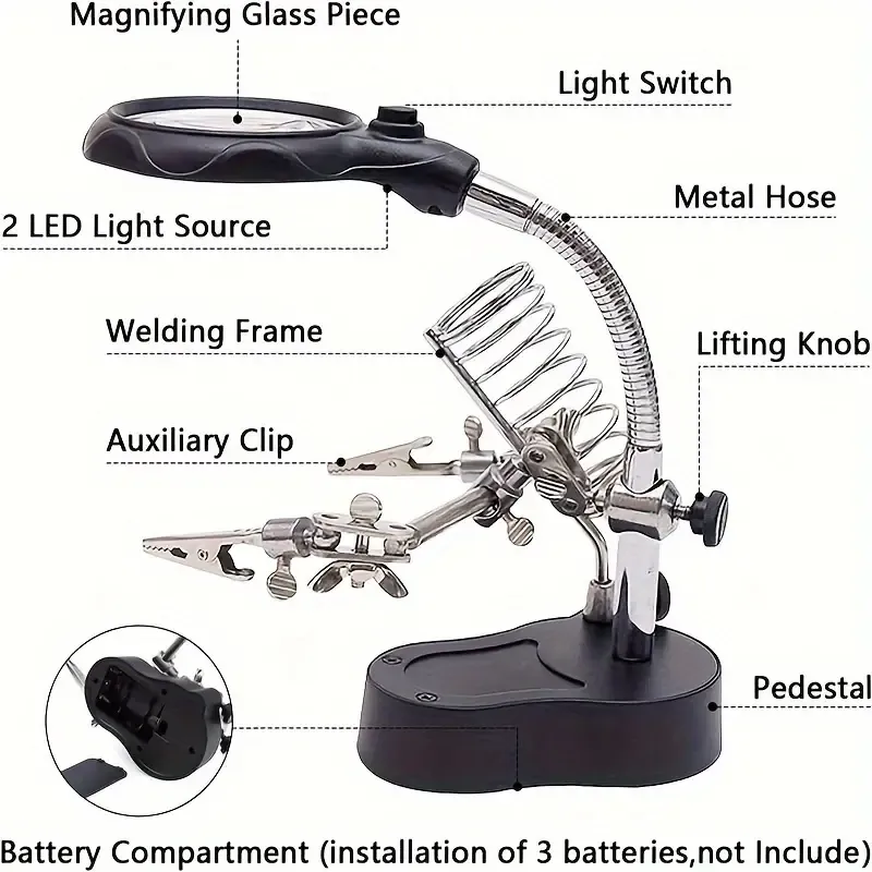 Adjustable LED Magnifying Glass
