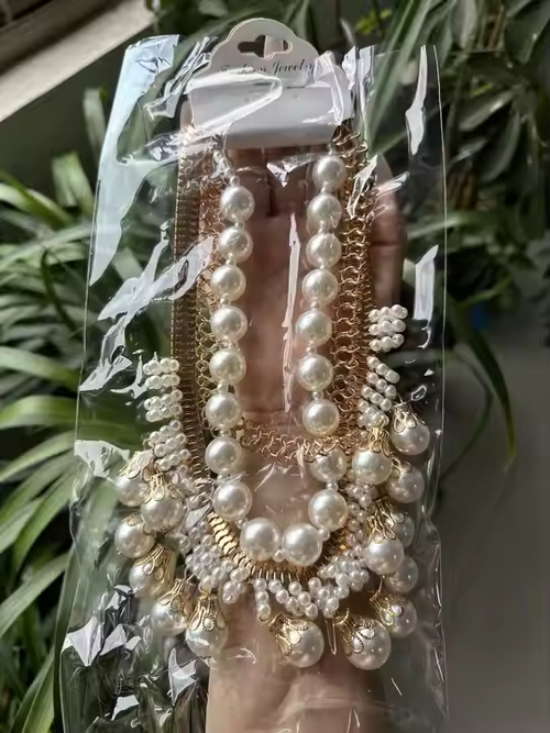 Fashion Multilayer Big Pearl Statement Necklace