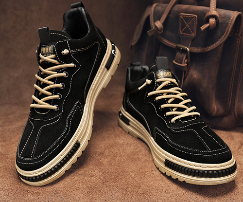 Anti-slip waterproof wear-resistant black casual sneakers