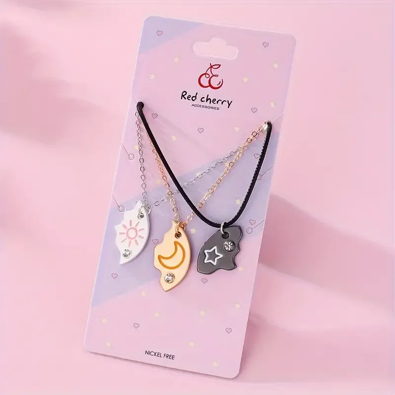 Sun Moon Star Pendant Necklace