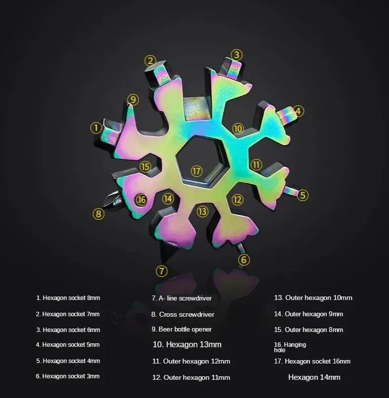 💥18-in-1 Multifunctional snowflake wrench💥