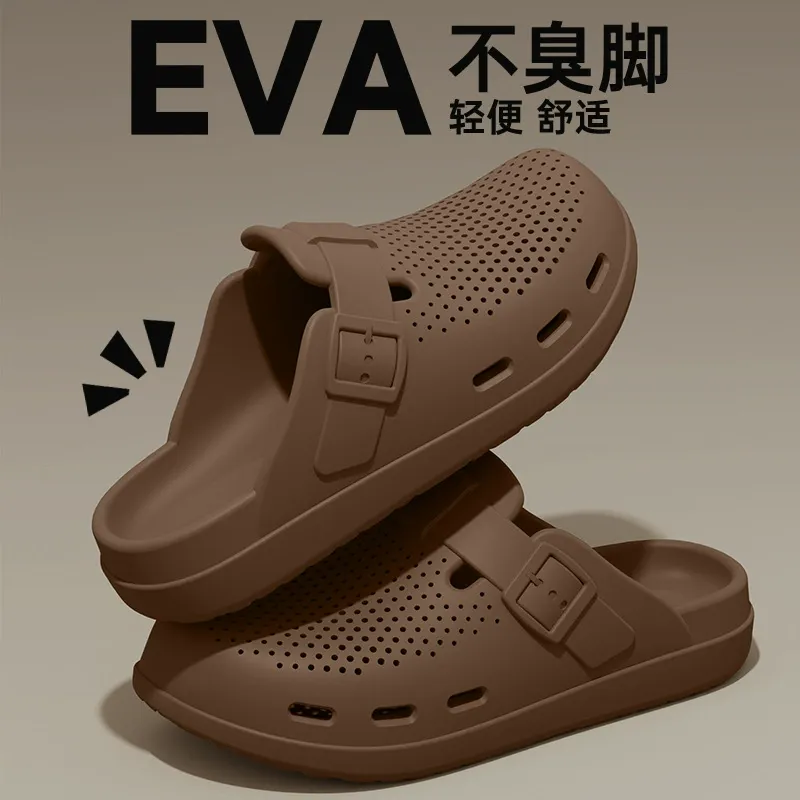 Breathable crocs for men, 2025 new summer wear, both for driving and fishing, anti-slip and anti-odor flip-flops for men