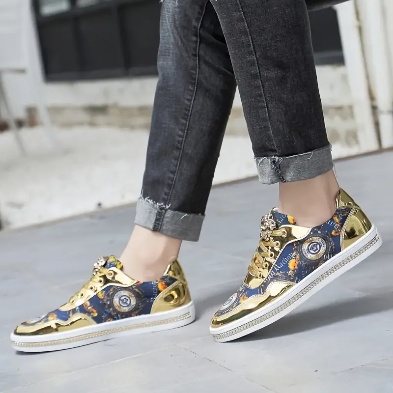 Men's Trendy Cartoon & Letter Print Sneakers