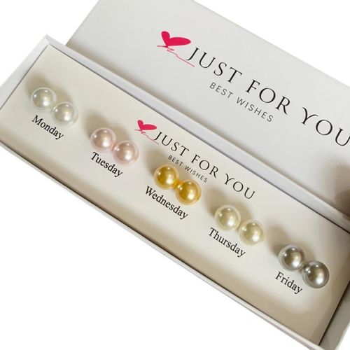Pearlescent Stud Earrings Set
