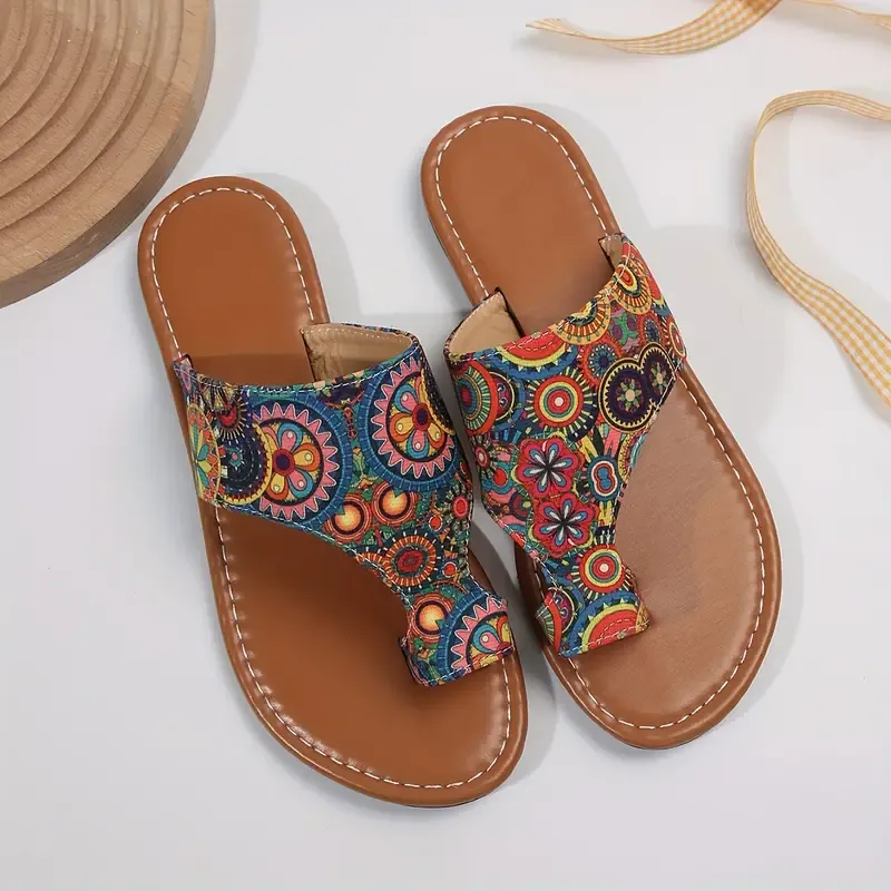 Womens Floral Slide Sandals