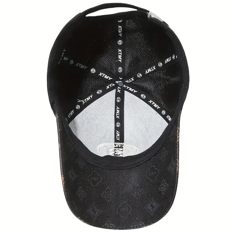 Ladies Adjustable Baseball Cap with PU Leather and Sun Protection - Music Theme