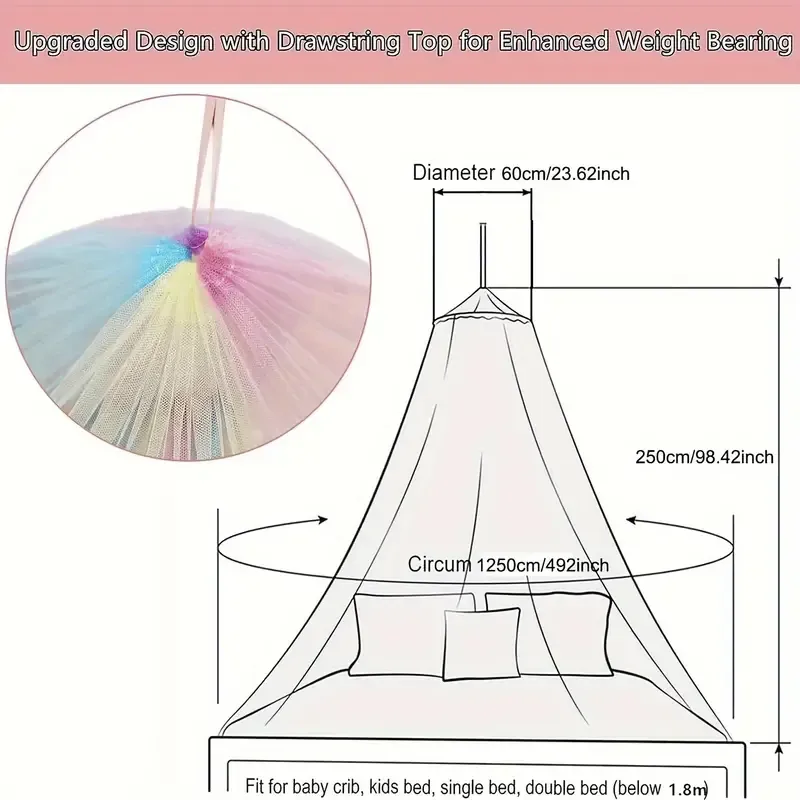 Whimsical Rainbow Bed Canopy