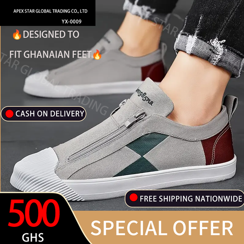 Men's Shoes With Good Grip, Zip-up Sneakers, Men's Footwear
