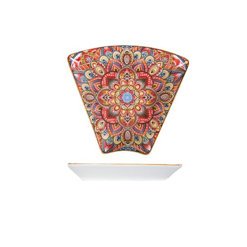8pcs  Bohemian Reunion Platter Tableware Combination Home Use Plate Ceramic Bowl Set New Year Round Table Dinner Plate 25.4 cm