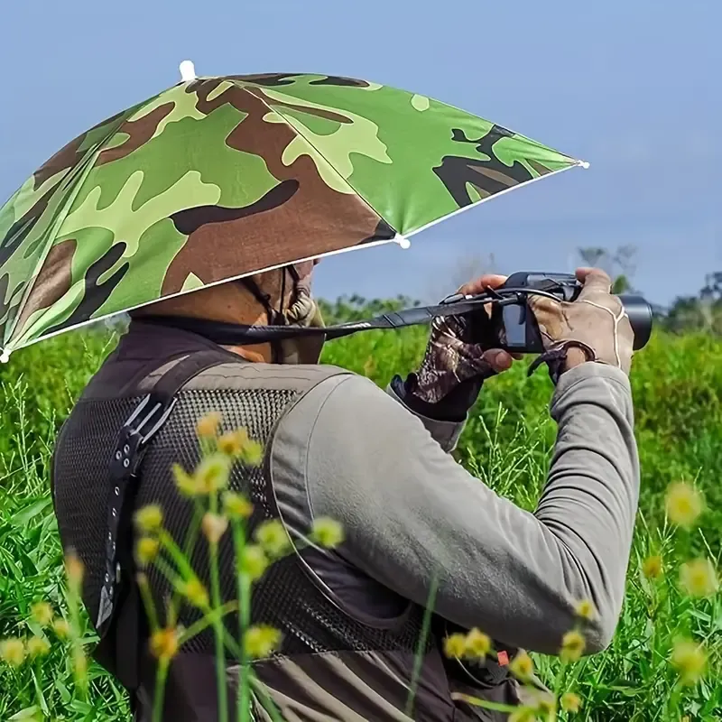 3 PCS Umbrella Hat, Suitable For Camping And Fishing Umbrella Hat, Elastic Headband Umbrella Hat, UV Protection Umbrella Hat