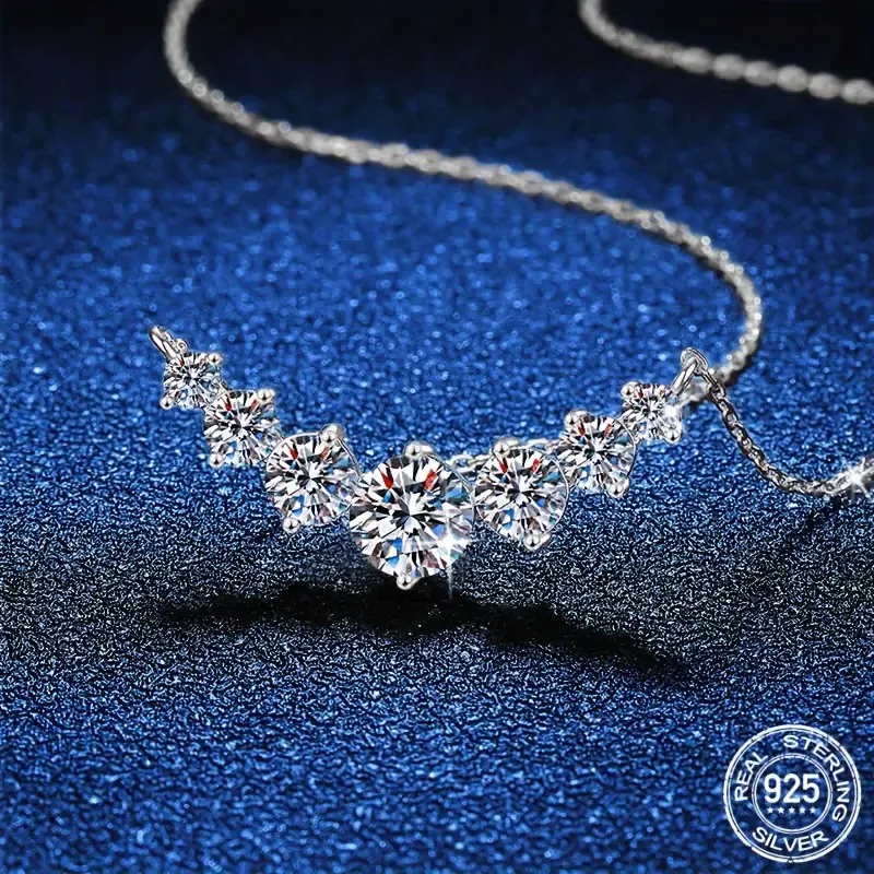 925 Sterling Silver Moissanite Necklace