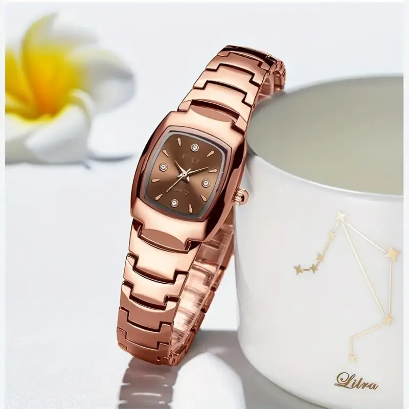 Square Rhinestone Quartz Watches Zinc Alloy Strap Zinc Alloy Pointer Zinc Alloy Dial Gifts For Women