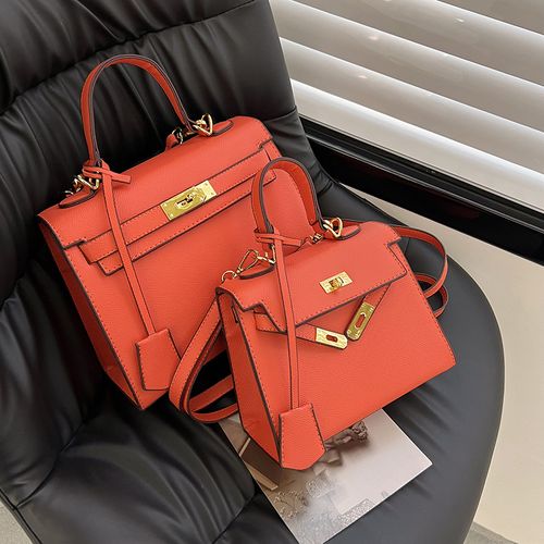 Orange Poppy Veau Epsom T Handbag