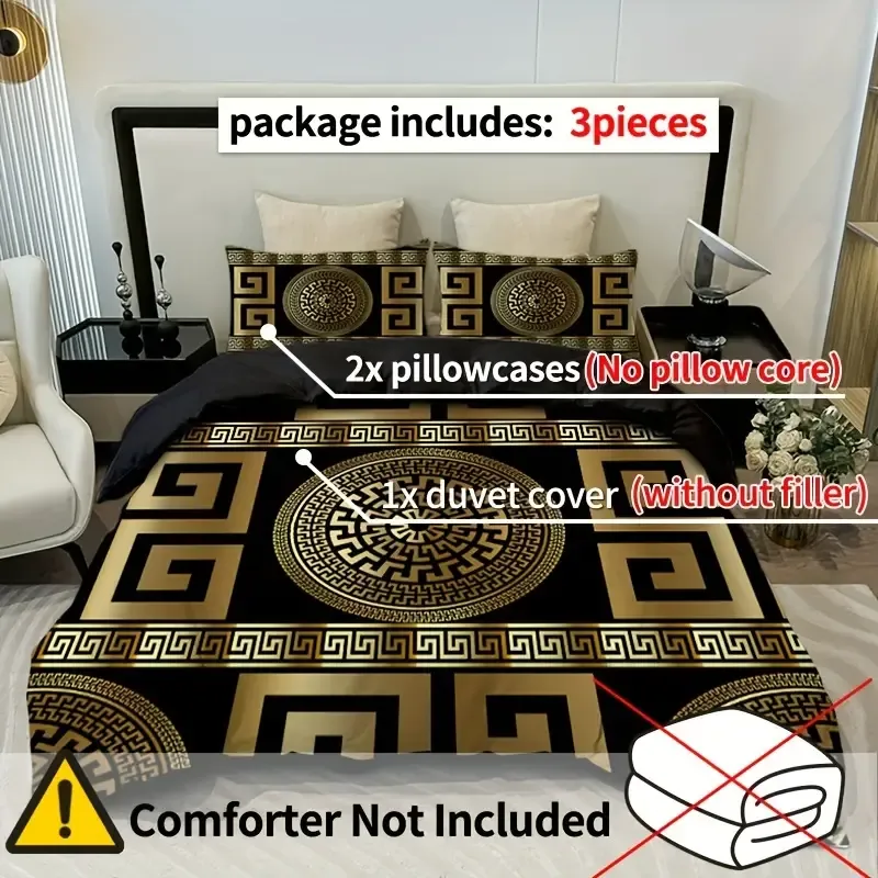 3pcs European Style Round Quilt Cover Three-piece Set One Down Quilt Cover Plus Two Pillowcases Quilt Cover Pillow Does Not Include Pillow Core Polyester Fabric 100% Polyester European Style Comfortable Hand Feel Breathable Fabric Suitable for Living Room and Bedroom Can Be Washed by Machine