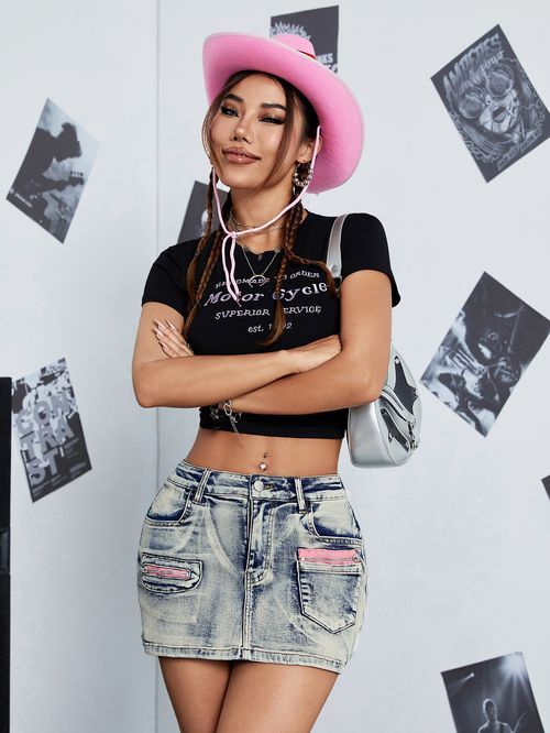 ashion denim ladies retro street distressed