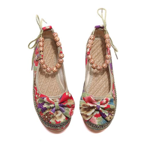 Beaded Bow Bohemian Women's Shoes