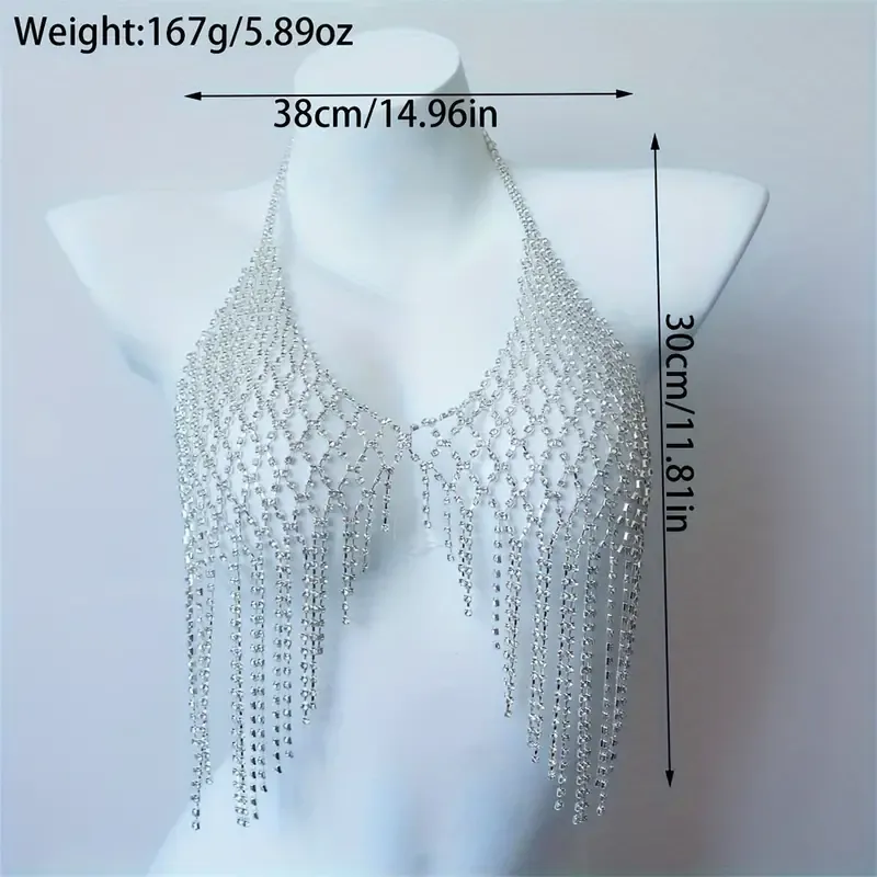 Crystal Mesh Tassel Bra