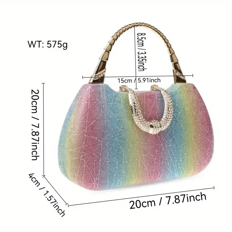 colored stone pattern small square bag