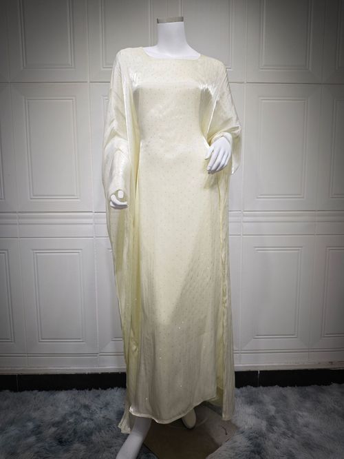 Women's Middle East Dubai elegant pullover robe long skirt waist soft fashion