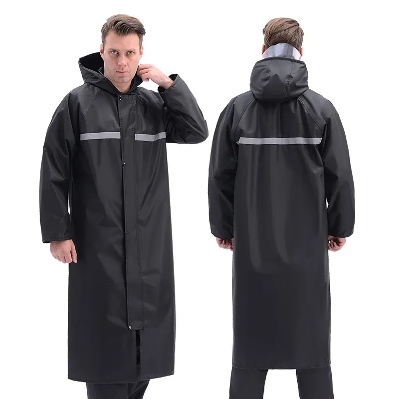 🔥BIG SALE 50%🔥Black Oxford Cloth One-Piece Raincoat Adult Long Windbreaker Site Labor Protection Split Raincoat