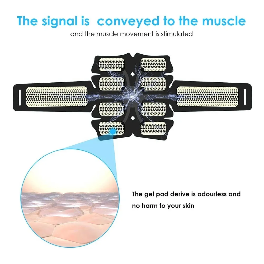 Eletroestimulador EMS Abdominal Muscle Stimulator Electric Massager Electrostimulation Hip Trainer Home Gym Fitness Equipment