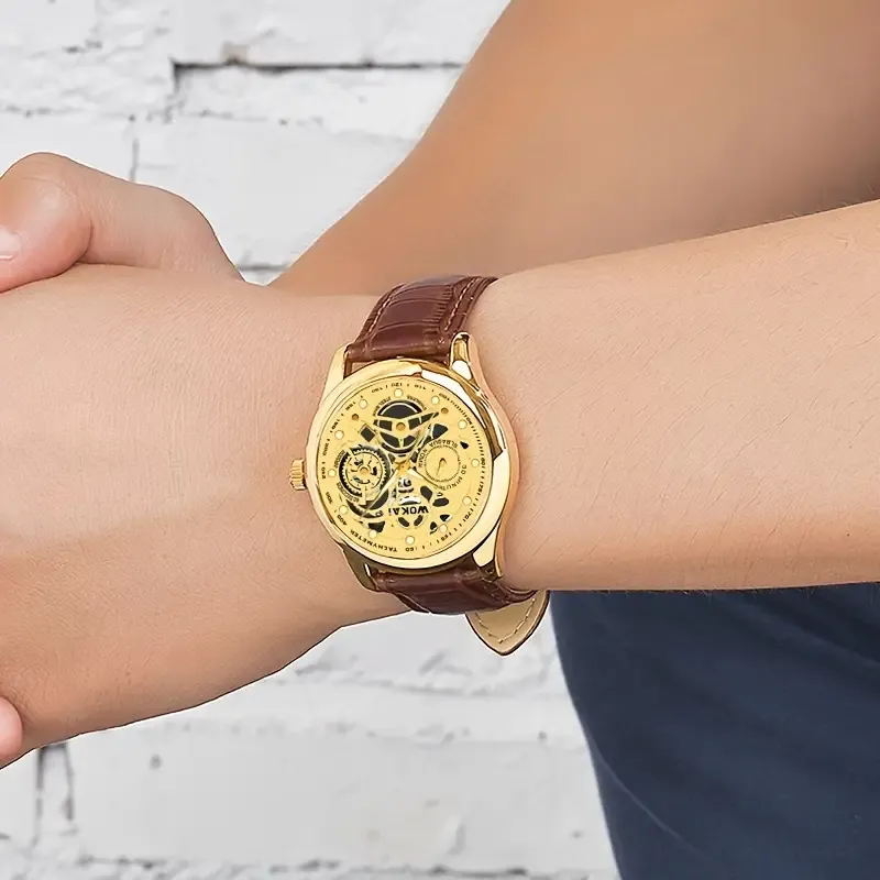 Men's Fashion Quartz Watch - Business Style with Faux Leather Strap