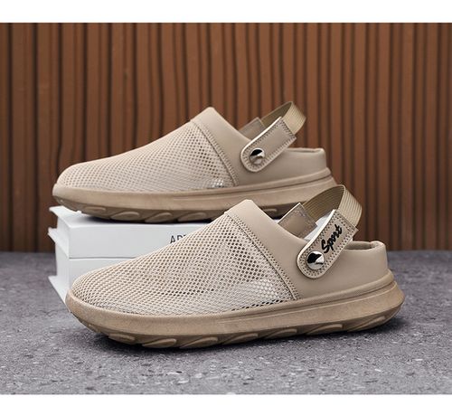Half-slipper men's summer breathable thin mesh perforated mesh shoes