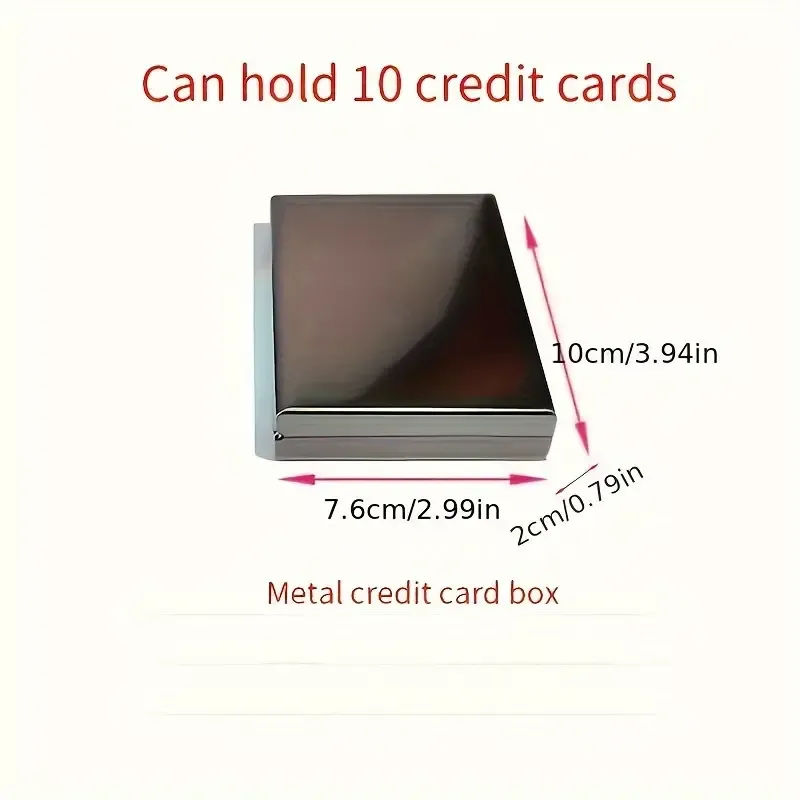 Elegant Metallic Credit Card Wallet, Fashionable Stainless Steel Card Holder With Anti-Theft RFID Blocking, Portable Bank Credit Card Case