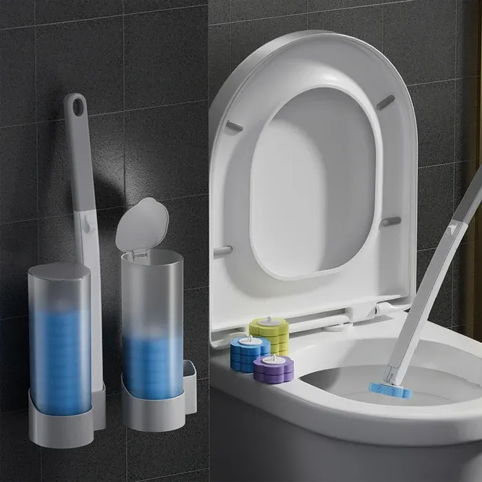 Disposable Replacement Brush Head Toilet Brush Set