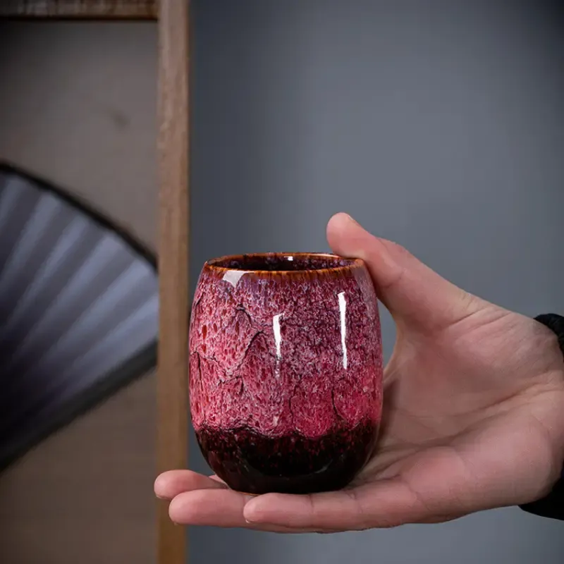 Ceramic Tea Cup with Unique Marbled Design