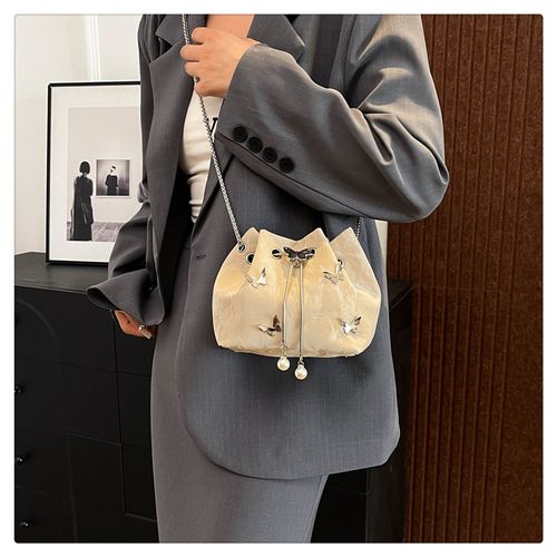 Niche design pleated pull out butterfly shoulder crossbody bag