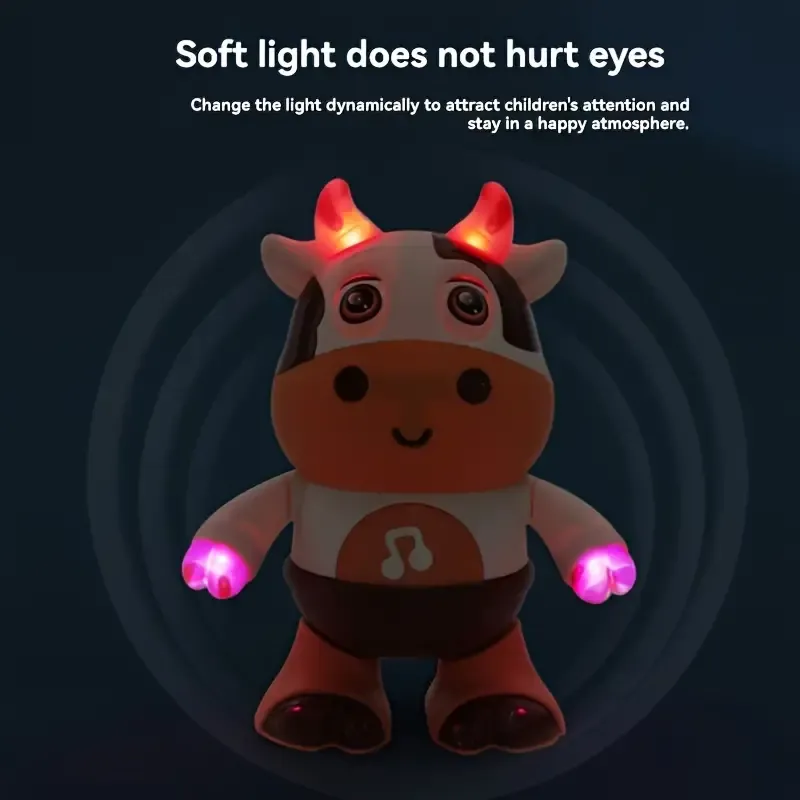 Interactive Dancing Cow Toy with Music and Lights