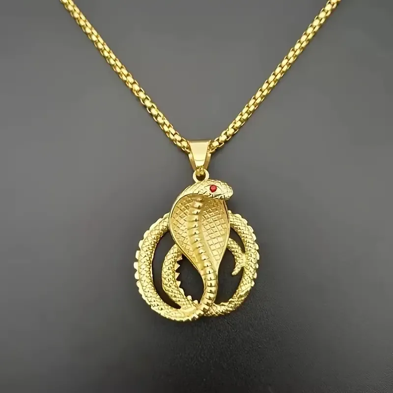 Gold-Tone Cobra Pendant Necklace