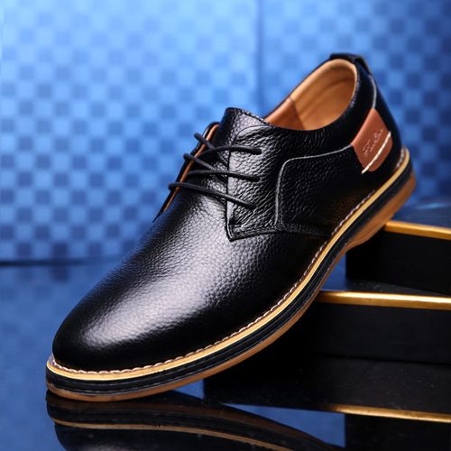 Premium Solid Color Lace-Up Casual Shoes
