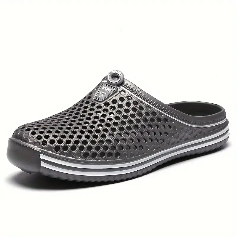 Men's Trendy Hollow Out EVA Clogs, Comfy Non Slip Casual Durable Beach Water Shoes For Men's Outdoor Activities