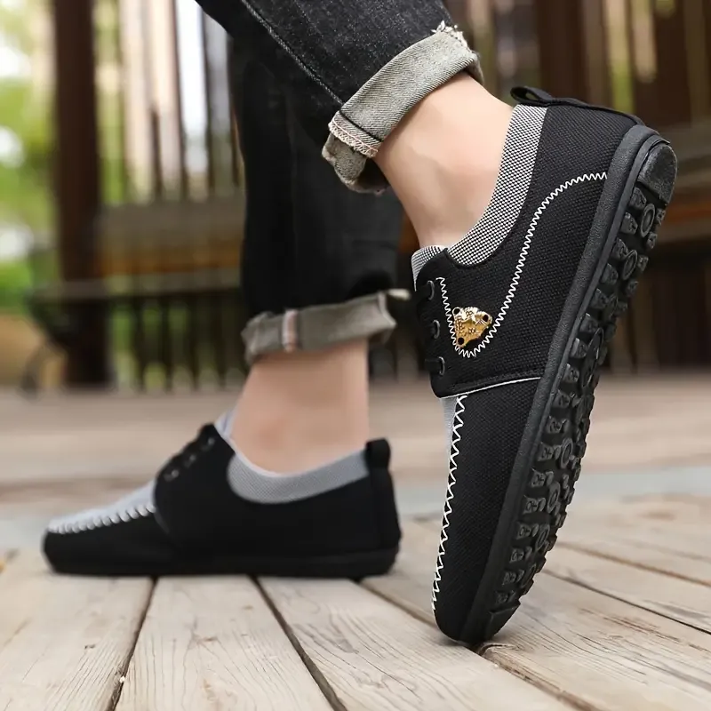 Men's Colour Block Business Style Business Shoes, Comfy Non Slip Casual Lace Up Dress Shoes For Men's Outdoor Activities