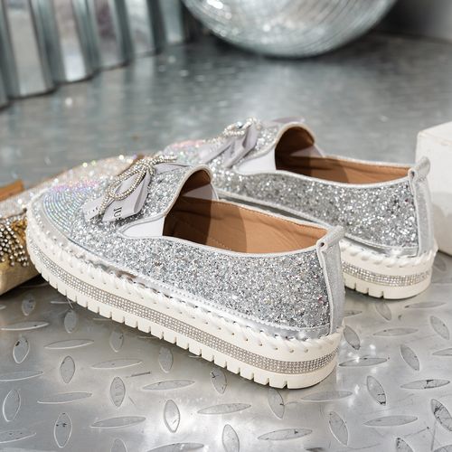 Women's slip-on loafers rhinestone sports shoes