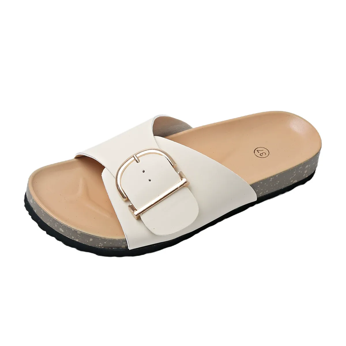 Birkenstock slippers retro belt buckle beach slippers casual thick-soled slippers for women