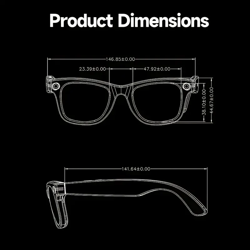 Smart Glasses with, Real-Time Translation & 1080P HD Camera - 8MP Ultra-Wide, Dual-Mic Noise Reduction, - ic, Compatible with Smartphones Tablets for Vlogging, Travel, Video Calls & Multi-Language