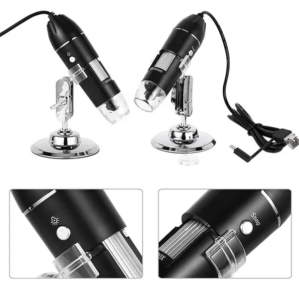 Portable Microscope Connected To A Mobile MagnificationPhone 50x-1600x