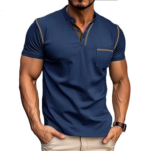 Foreign trade men's henley shirt