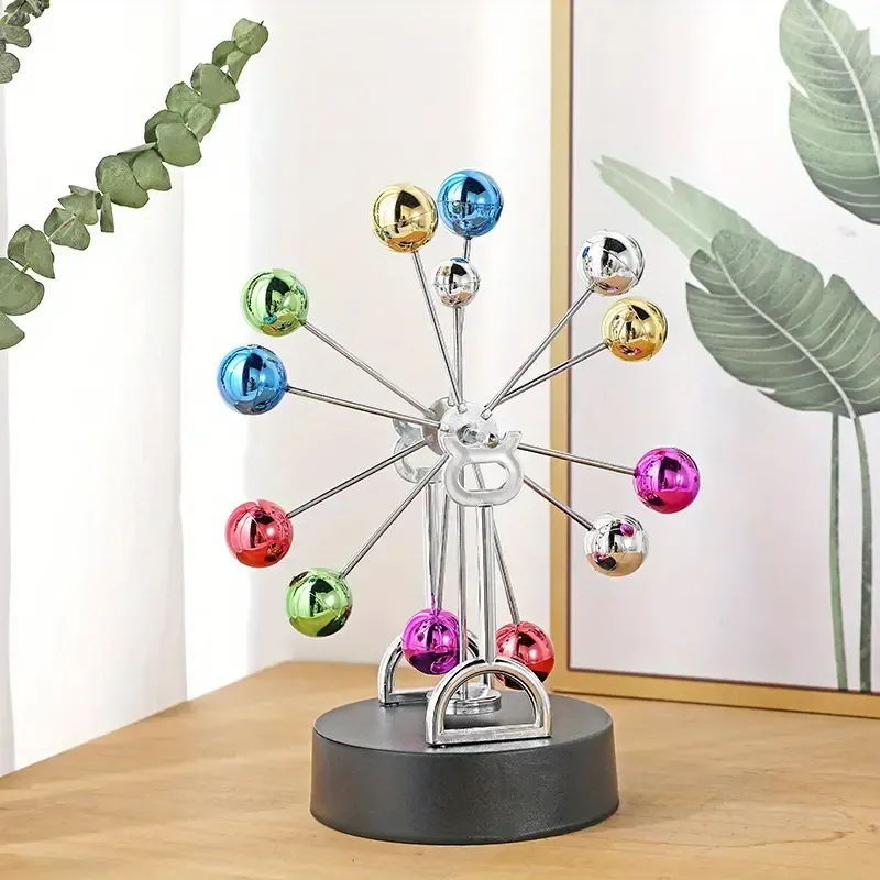 Colorful Magnetic Perpetual Motion Creative Ferris Wheel Desk Ornament with Swing Model - Unique Office Decor & Perfect Couple's Gift